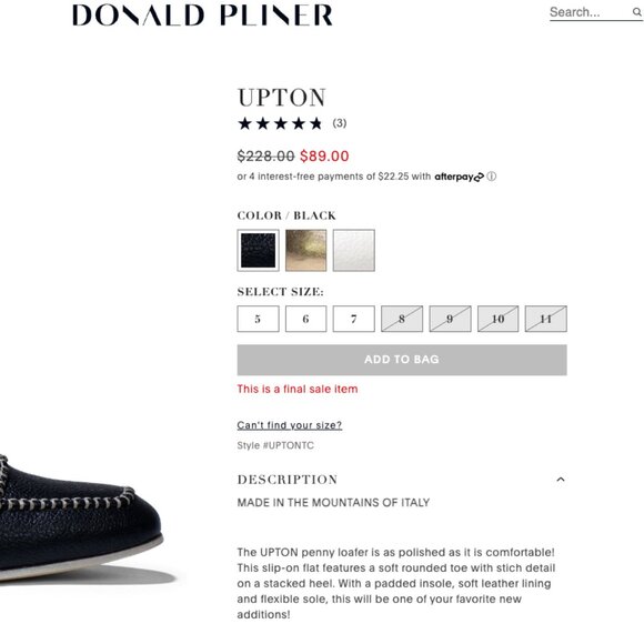 Donald Pilner Women's Loafer Shoes Black Size 9 - Picture 2 of 2